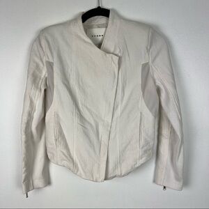Blank NYC Moto Bomber Jacket Vented Off White Zipper Front Size XS